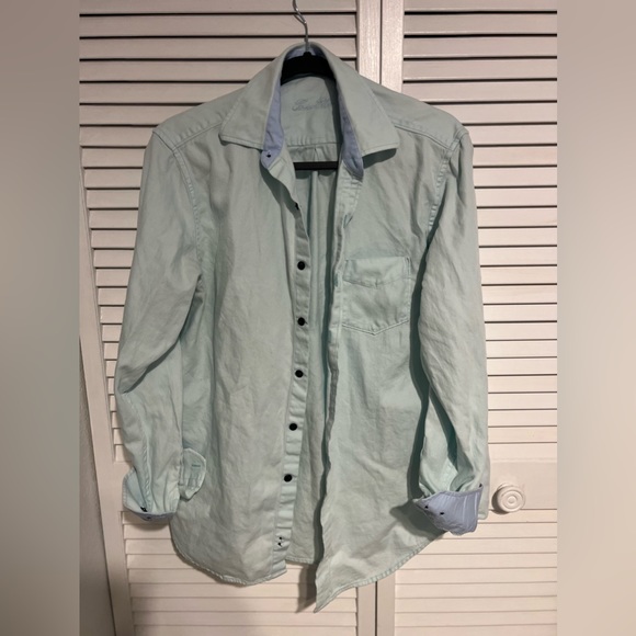 Mens Tasso Elba Blue Size S Dress Shirt - Picture 2 of 5